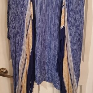 Ruby Rd. Blue and Tan Cardigan